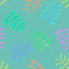 Fototapeta na wymiar Summer seamless palms leaves pattern for clothes print and kids accessories and wrapping and fabrics and linens