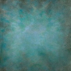 Oceanic blue shades, painted canvas or muslin fabric cloth studio backdrop or background, suitable...