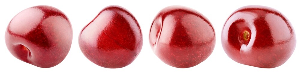 Cherry fruit without stem isolated on white background with clipping path