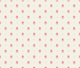 Cute vector floral seamless pattern. Colorful flowers background. Trendy repeat texture for fashion print, wallpaper or fabric.