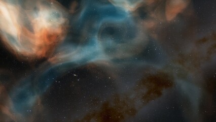 Deep space nebula with stars. Bright and vibrant Multicolor Starfield Infinite space outer space background with nebulas and stars. Star clusters, nebula outer space background 3d render  © ANDREI