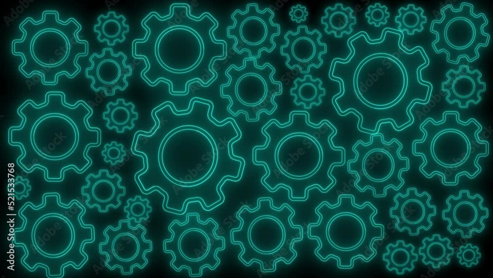Poster gear setting rotation icons set. isolated gears mechanism and cog wheel on transparent background. p