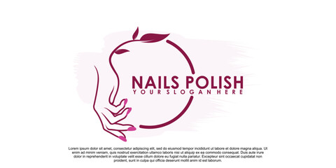 Nail polish logo design with creative concept Premium Vector part 2