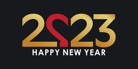 Happy new year logo design unique creative concept Premium Vector part 1