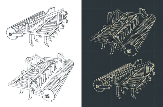 Cultivator with roller drawings