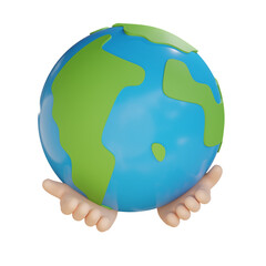 3d earth illustration save world