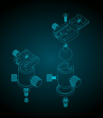 Tripod ball head structure drawings