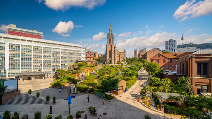 Myeongdong Catholic Cathedral  in Seoul, South Korea