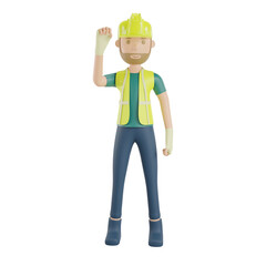 3d engineer character front pose