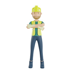 3d engineer character front pose