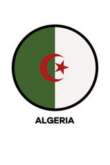 Poster with the flag of Algeria