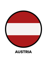 Poster with the flag of Austria