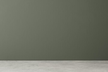 Blank green wall that is lightless. Green background on a blank wall in a room mockup.