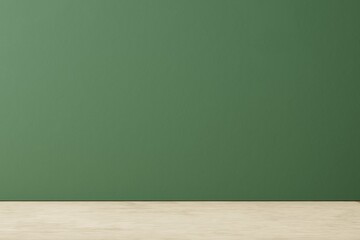 Blank green wall that is lightless. Green background on a blank wall in a room mockup.