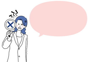 ばつ印を出す医師とふきだし