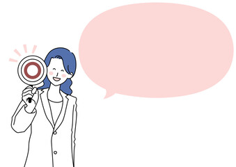 丸印を出す医師とふきだし