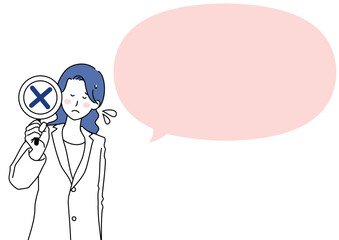 ばつ印を出す医師とふきだし