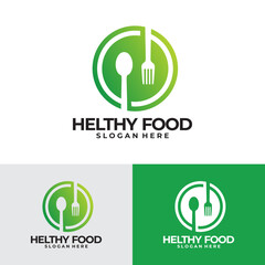 set of food logo vector design template