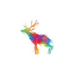 colorful deer vector art design