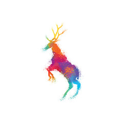 illustration deer animal vector digital wall art shirt design ready for print