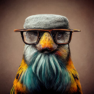 Hipster Buggie, wearing glasses