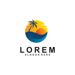 Fototapeta premium palm tree logo vector design template