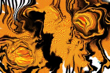 Halloween Abstract art background with grainy, lo fi screen, comic style and trendy loose hand-painted  design in orange black and white.
