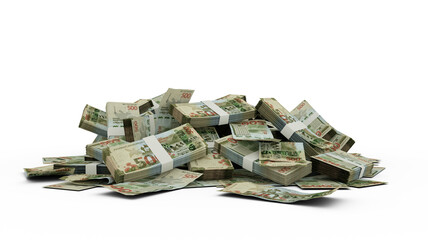 3D Stack of 500 Azerbaijani manat notes
