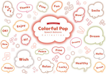 手描きの吹き出しセット\ Autumn /