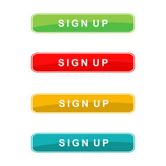 Sign up button on the site is isolated on a white background. Trendy registration button for website. Registration symbol design template. Business concept, vector illustration