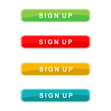 Sign up button on the site is isolated on a white background. Trendy registration button for website. Registration symbol design template. Business concept, vector illustration