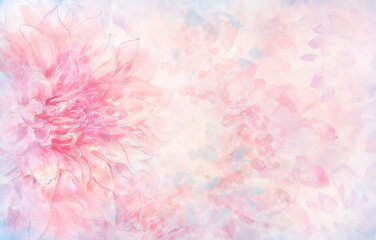 Flower Background Watercolor.Digital Illustration.