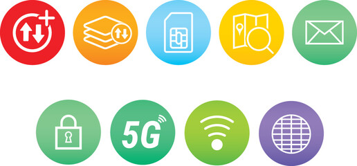 Icon  telecom wifi 5g