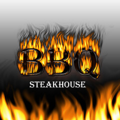 retro barbecue 3d grilled BBQ logo, fire grill food and restaurant icon, 3d fire icon