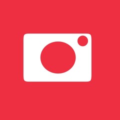 Red colour camera icon illustration