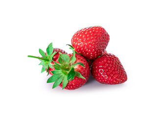 Fresh red strawberry isolated on a white background include clipping path.