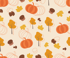 Autumn forest colorful pattern
