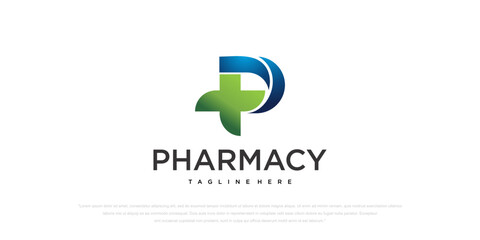 Letter P medical logo icon design template elements - Illustration.