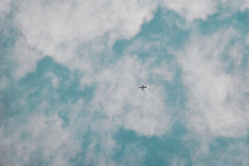 Fototapeta na wymiar airplane flying in the sky