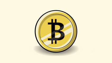 Close up of Golden Bitcoin. cryptocurrency.BTC coins. bitcoin symbol. Bitcoin vector. icon Crypto currency emblem.