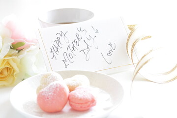 French confectionery, heart shaped Macaroon for holiday food image