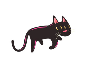 flat black cat