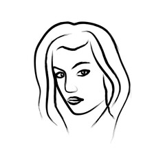 Beauty line avatar. Face in minimalist style. Beauty and simple.