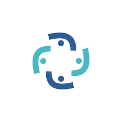 Networking abstract people logo concept vector stock illustration