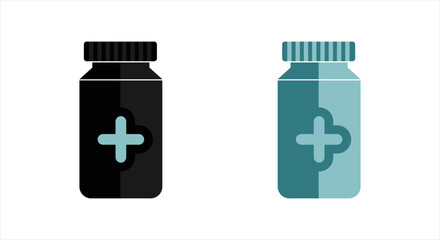 Fototapeta premium Medicine bottle icon. capsule, tablet, vaccine bottle vector icon.