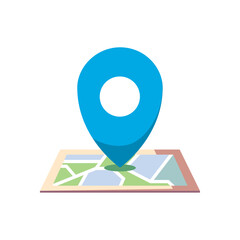 flat location pin and map