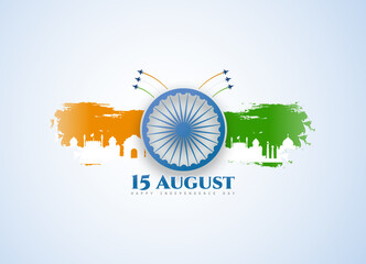 Independence day India vector illustration with brush flag design