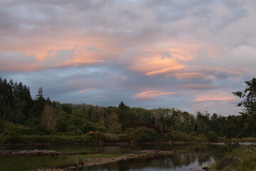 Whispy Clouds Over Sooke River