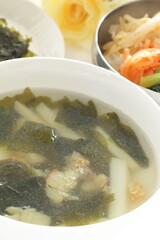 seaweed and dried cod fish soup for Korean food image