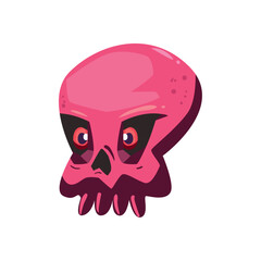 flat pink skull